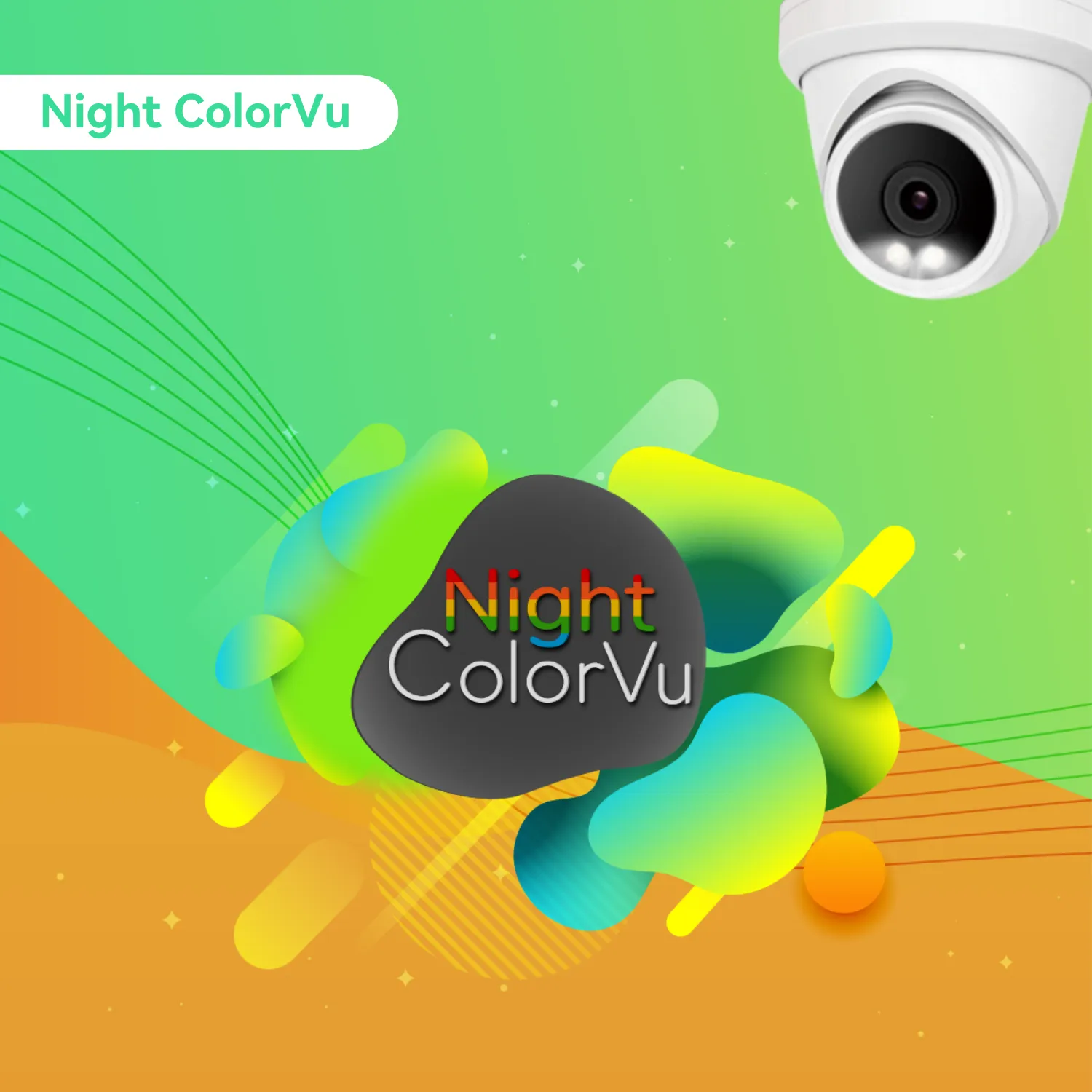 16CH PoE IP Camera System with 8*4K Night ColorVu Turret Cameras, 4TB HDD