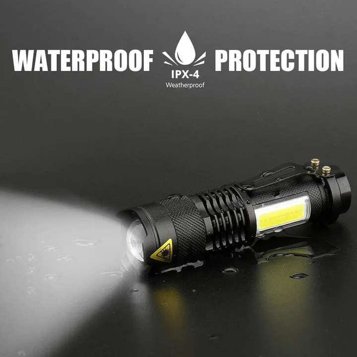 4000LM Waterproof Mini Flashlight Built in Battery USB Charging