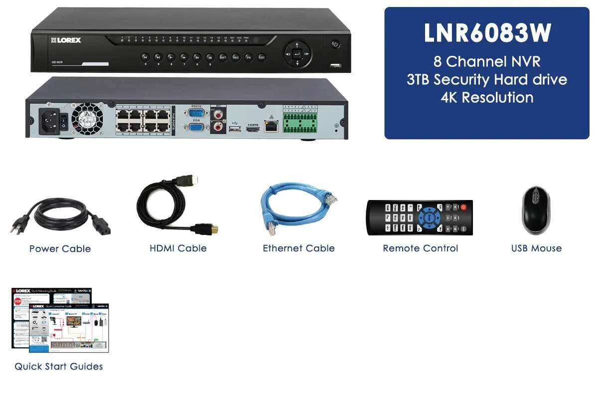 4K NVR with 8 Channels and Lorex Cloud Remote Connectivity