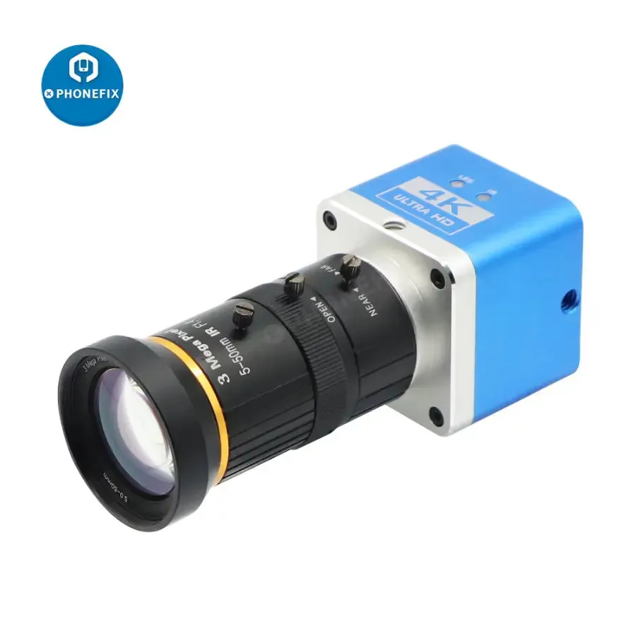 4K UHD Camera CCD Digital Detector 5.0-50mm F1.4 Lens  Industry Live Camera