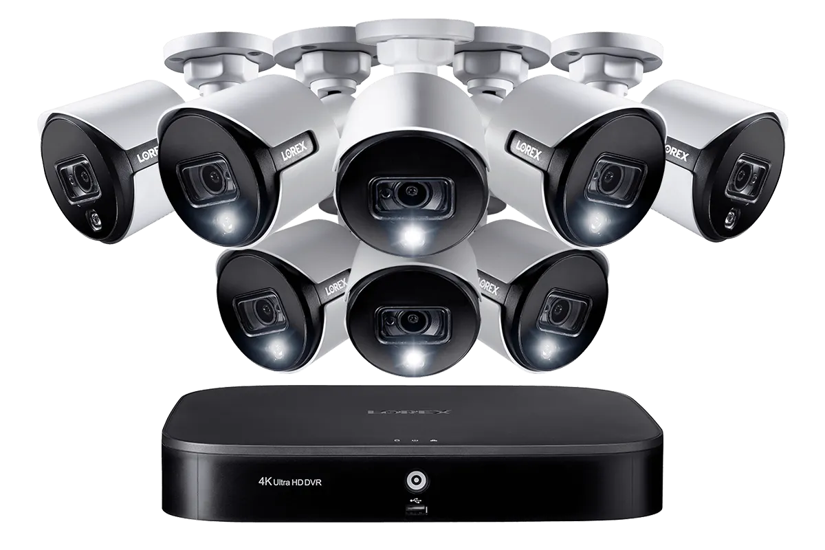 4K Ultra HD 16-Channel Security System with 8 Active Deterrence 4K (8MP) Cameras, Advanced Motion Detection and Smart Home Voice Control