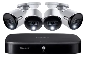 4K Ultra HD 8-Channel Security System with 4 Active Deterrence 4K (8MP) Cameras, Advanced Motion Detection and Smart Home Voice Control