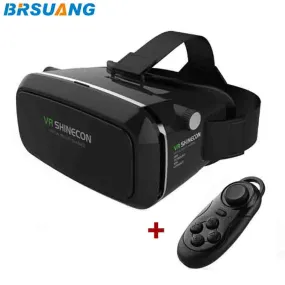 50pcs/lot New VR SHINECON 3.5-6.0" Virtual Reality 3D Movies Games Glasses Bluetooth Remote Control for Apple HTC LG Sony Mi etc #refresh