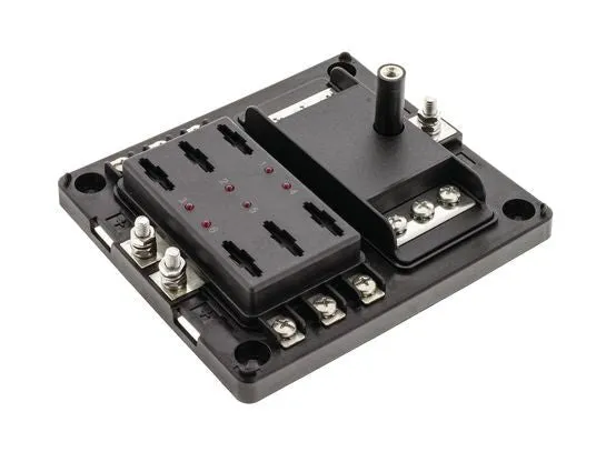 6 Way Fuse Box  Ats Standard - Blade Fuse Bus Bar & Led Fault