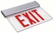 6in Edgelit LED Exit Sign 1-Face Red Battery Back-up