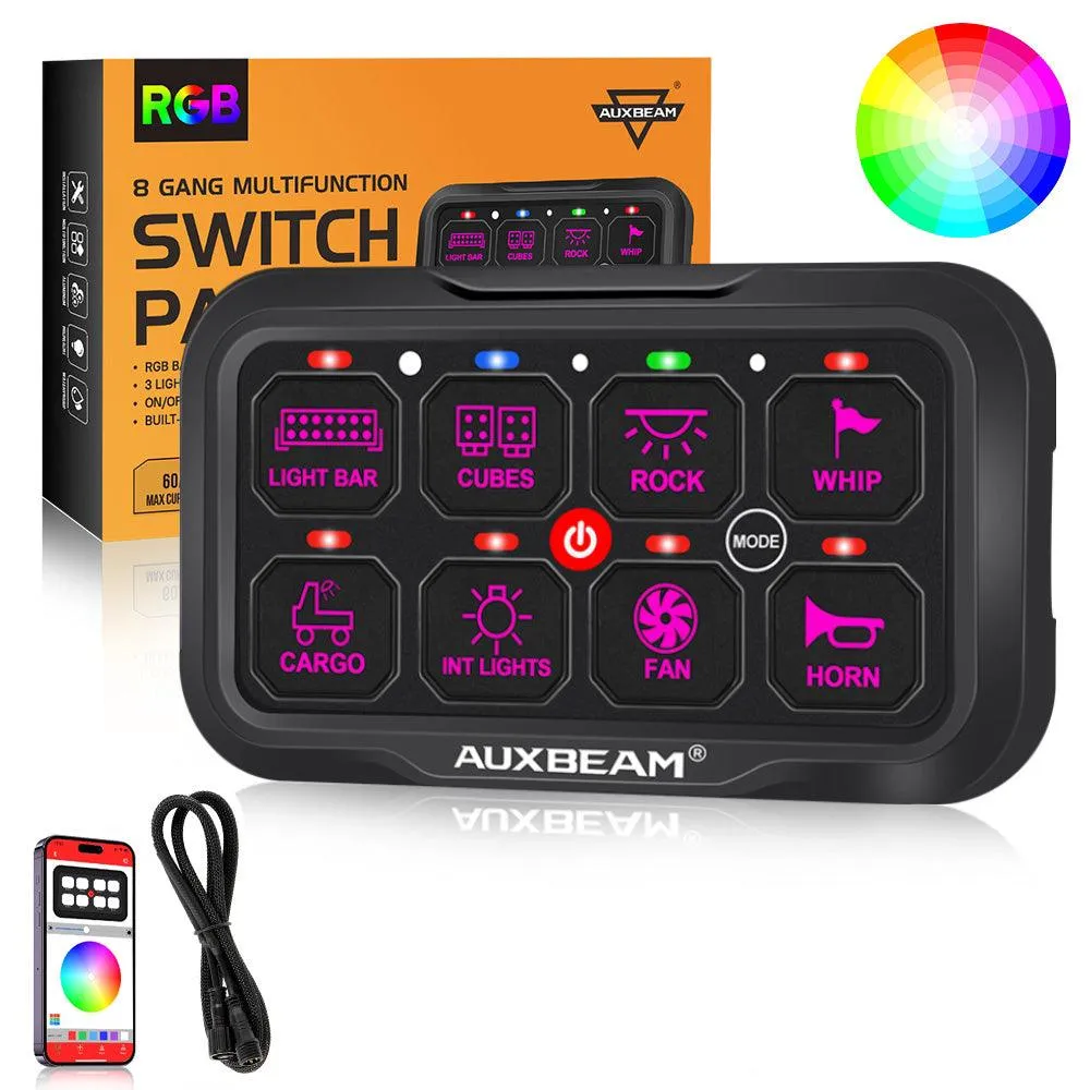 AR-800 Multifunction RGB Switch Panel with Bluetooth Controlled & 47 Inch Extension Cable(Optional) for JEEP