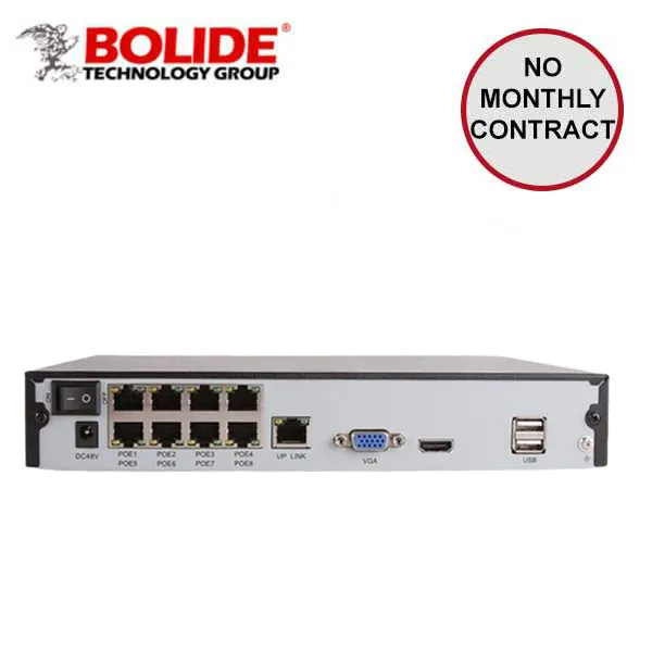 Bolide / Network Video Recorder / 8 Channel / 5MP / 8ch PoE / 1 HDD / BTG-NVR-8NX