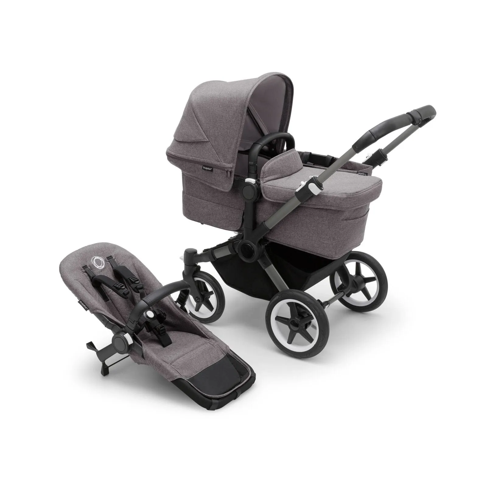 Bugaboo Donkey 5 Duo with Cloud T and Base T - Graphite/Grey Melange