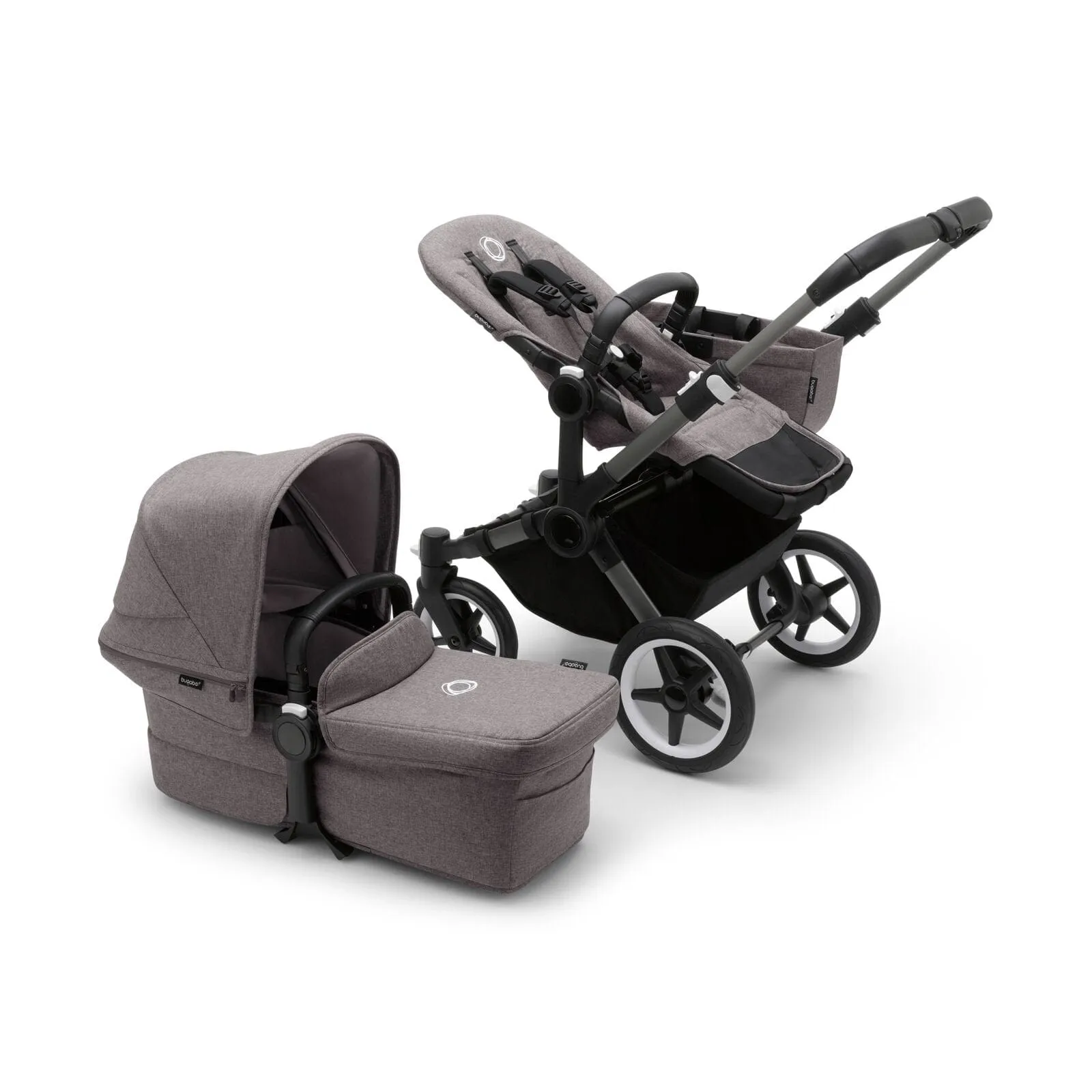 Bugaboo Donkey 5 Duo with Cloud T and Base T - Graphite/Grey Melange