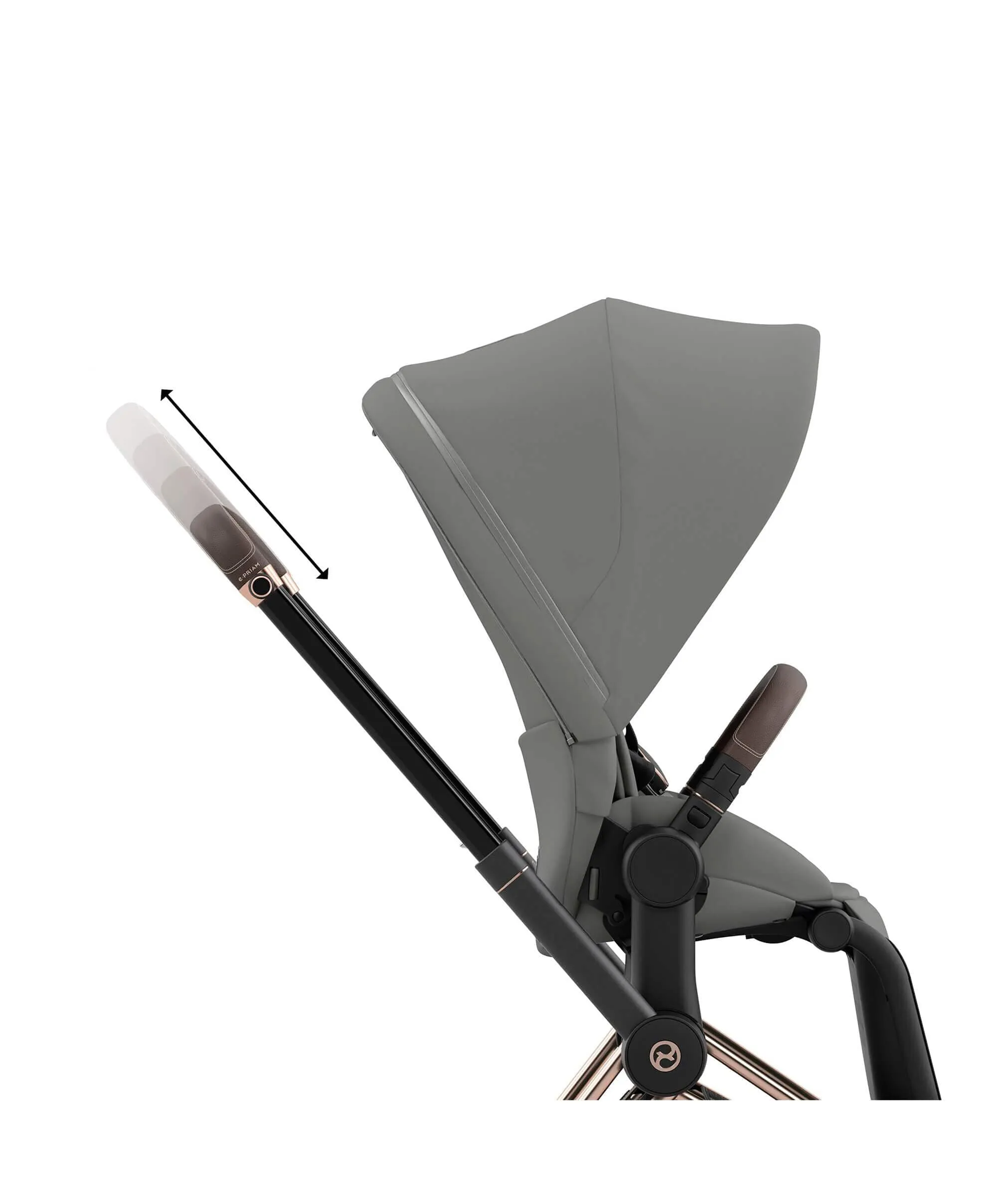 Cybex ePriam 3 Piece Complete Pushchair Bundle - Rose Gold / Sepia Black