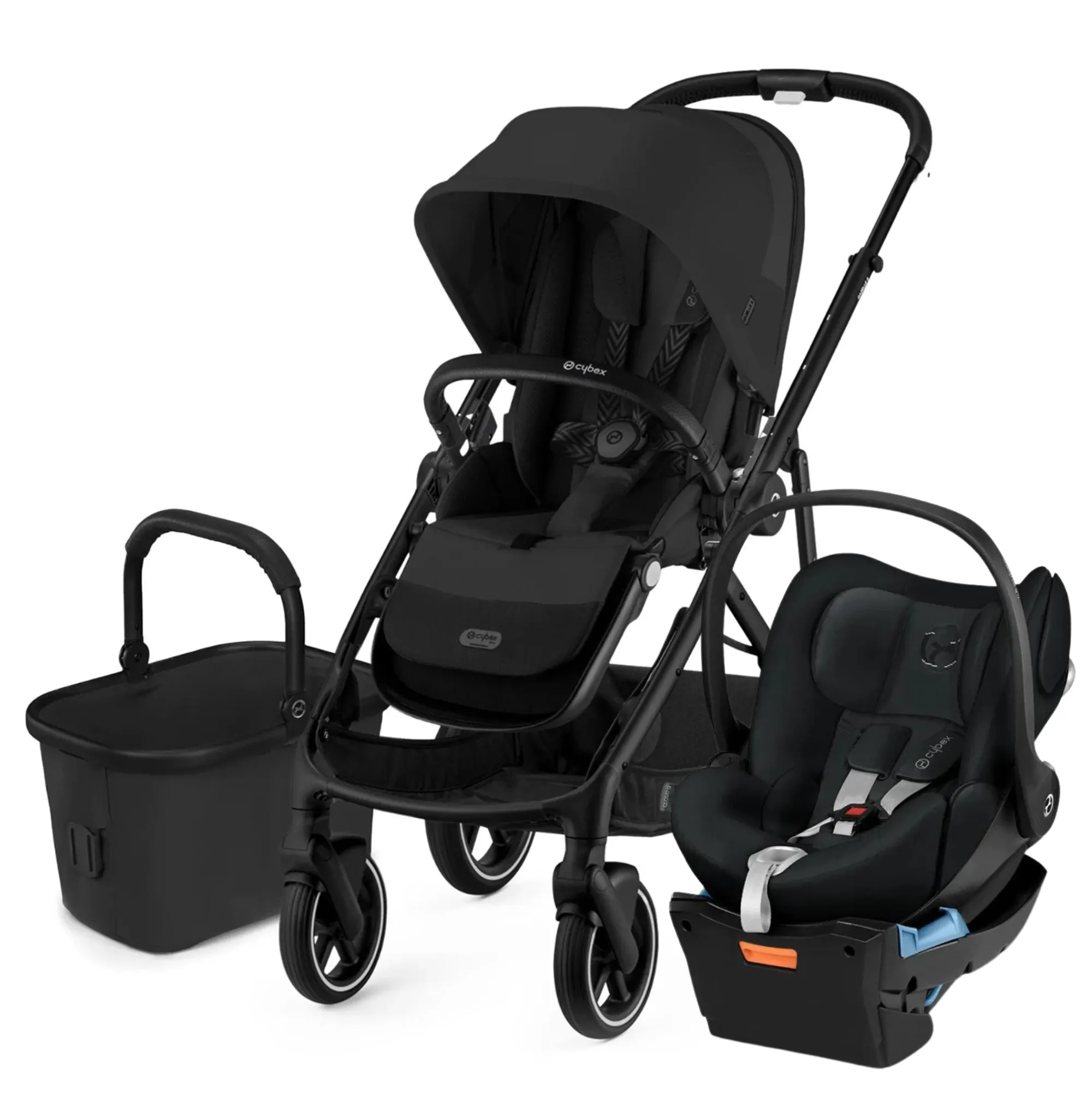 Cybex Gazelle Pram Travel System Moon Black FREE adapters