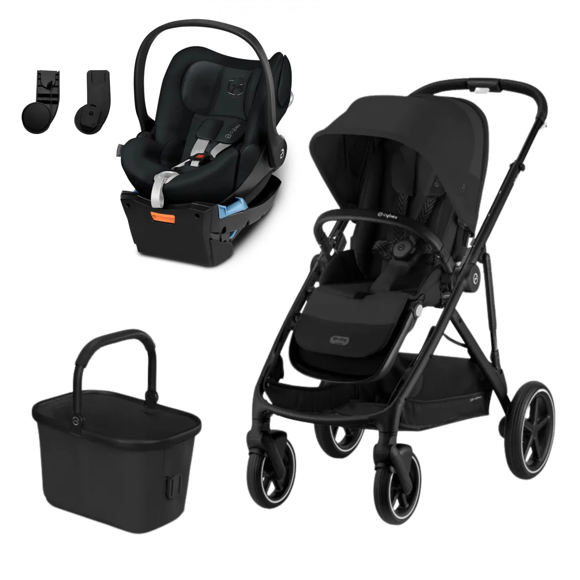 Cybex Gazelle Pram Travel System Moon Black FREE adapters