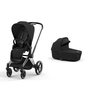 Cybex Priam 3 Piece Complete Pushchair Bundle - Chrome / Sepia Black