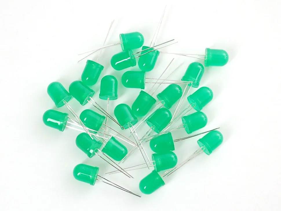 Diffused Green 10mm LED (25 pack)