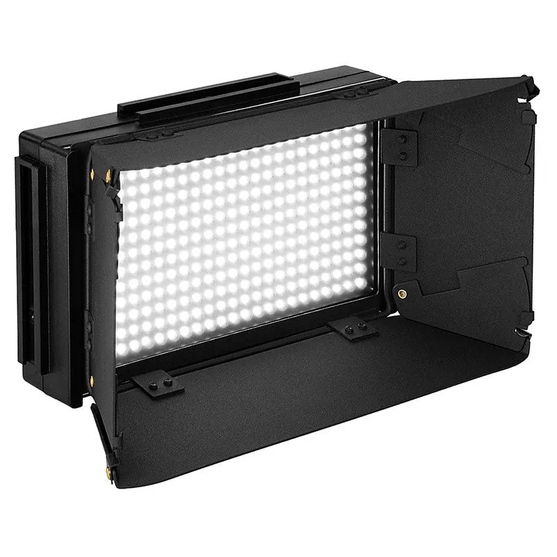 Fotodiox Pro LED-312D, Professional 312 LED Dimmable Daylight Balanced Photo Video Light Kit with Removable Barndoors and 2x Removable Sony Compatible F550 Batteries **Clearance Item**