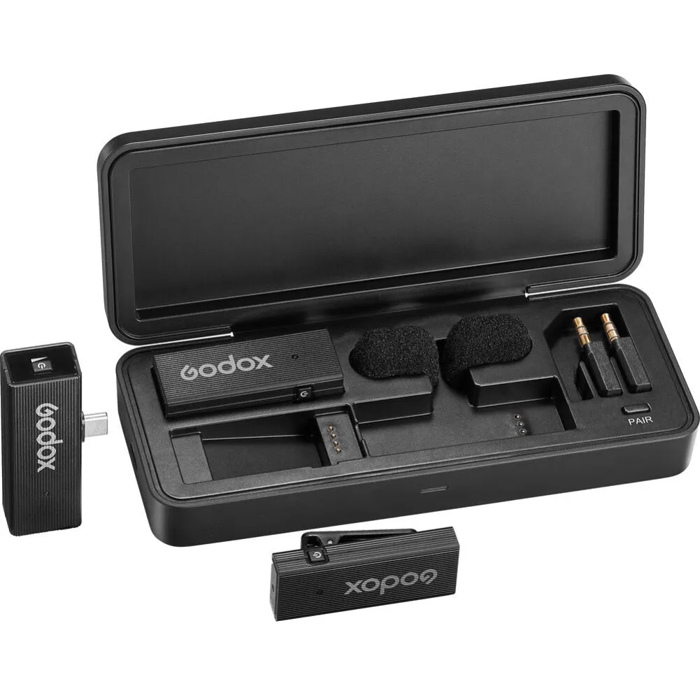 Godox MoveLink Mini UC 2-Person Wireless Microphone System - (2 TX   1 RX   Charging Case)