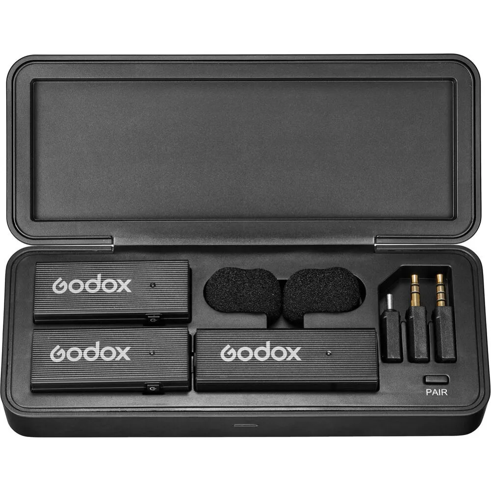 Godox MoveLink Mini UC 2-Person Wireless Microphone System - (2 TX   1 RX   Charging Case)