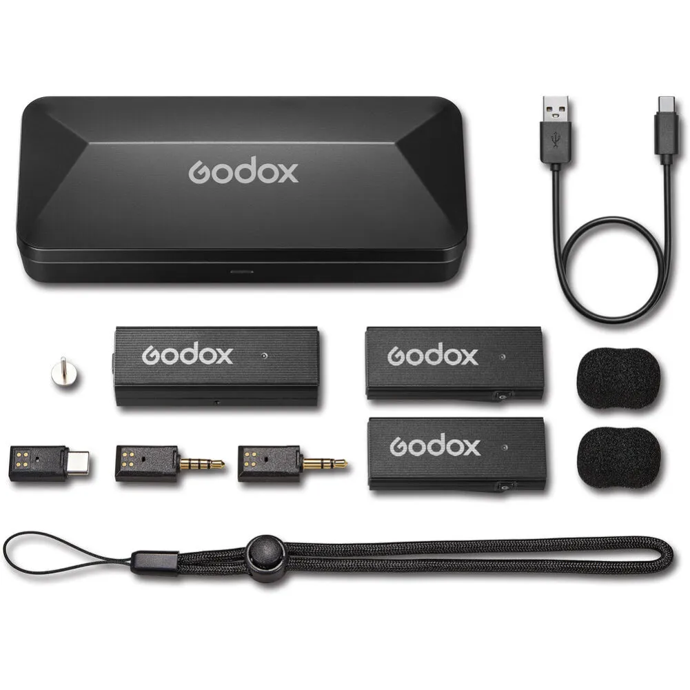 Godox MoveLink Mini UC 2-Person Wireless Microphone System - (2 TX   1 RX   Charging Case)