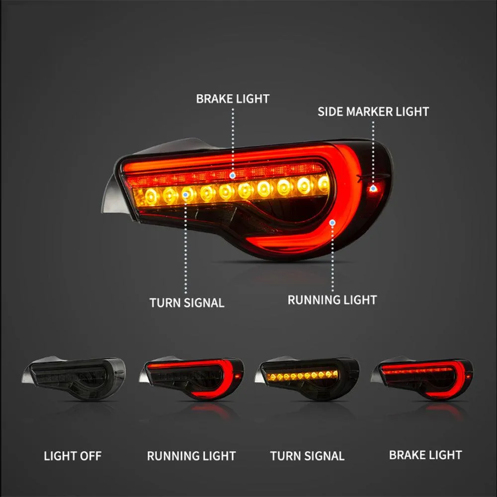 LED Tail Lights Assembly With Sequential Indicators Turn Signal For 2012-2020 Toyota 86 GT86 2013-2020 Subaru BRZ 2013-2020 Scion FR-S