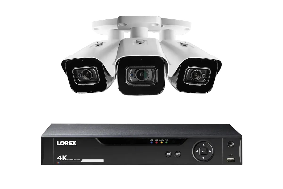 Lorex 4K 8-channel 1TB Wired DVR System with 3 Audio Cameras