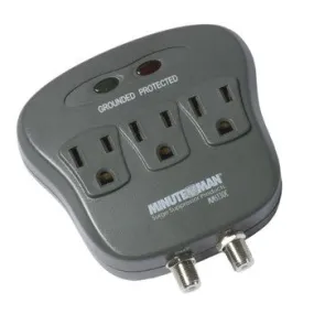 Minuteman MMS130C SURGE PROTECTOR	 3-Outlet w/ coax protection