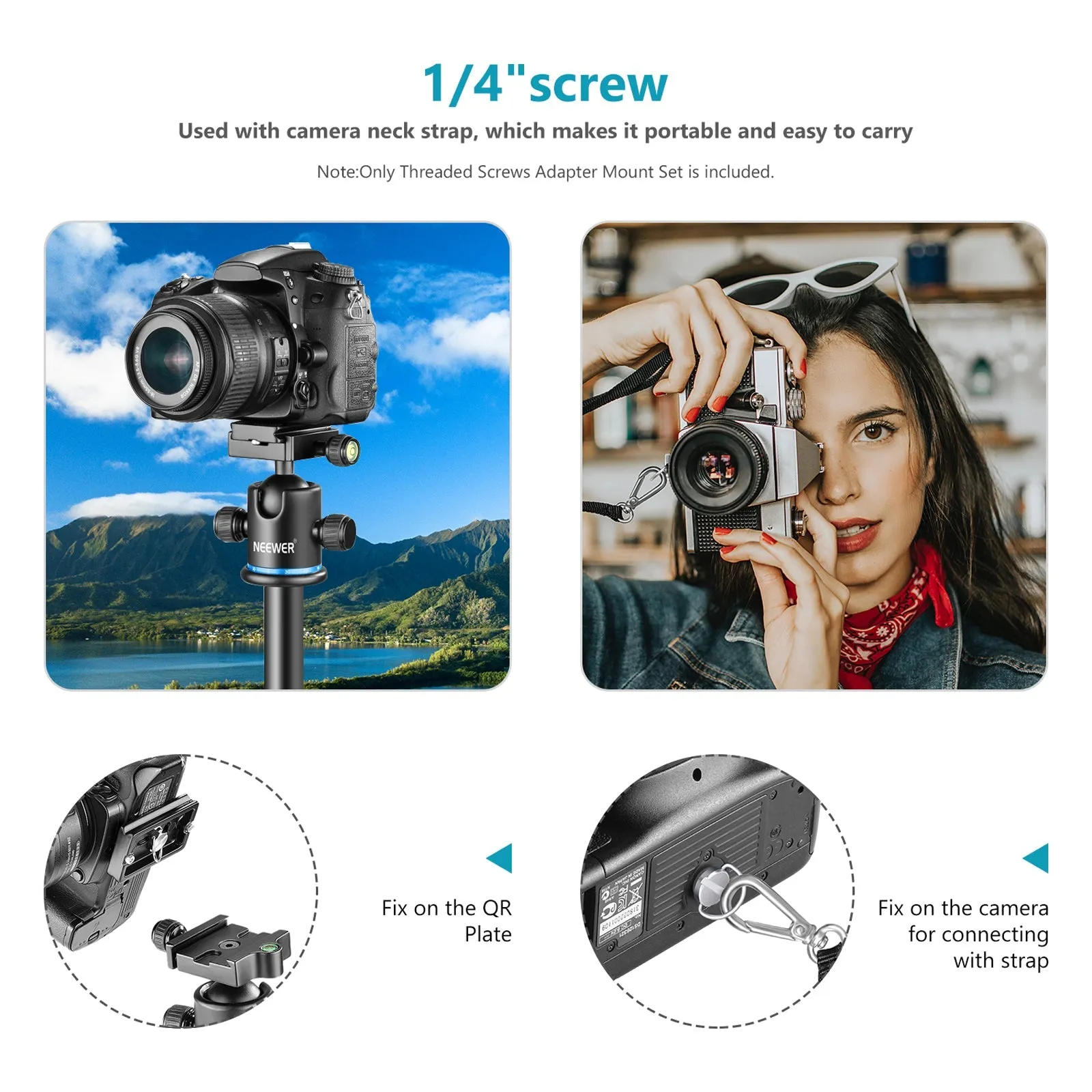 NEEWER 16 Pieces Tripod Screw Adapter Converter