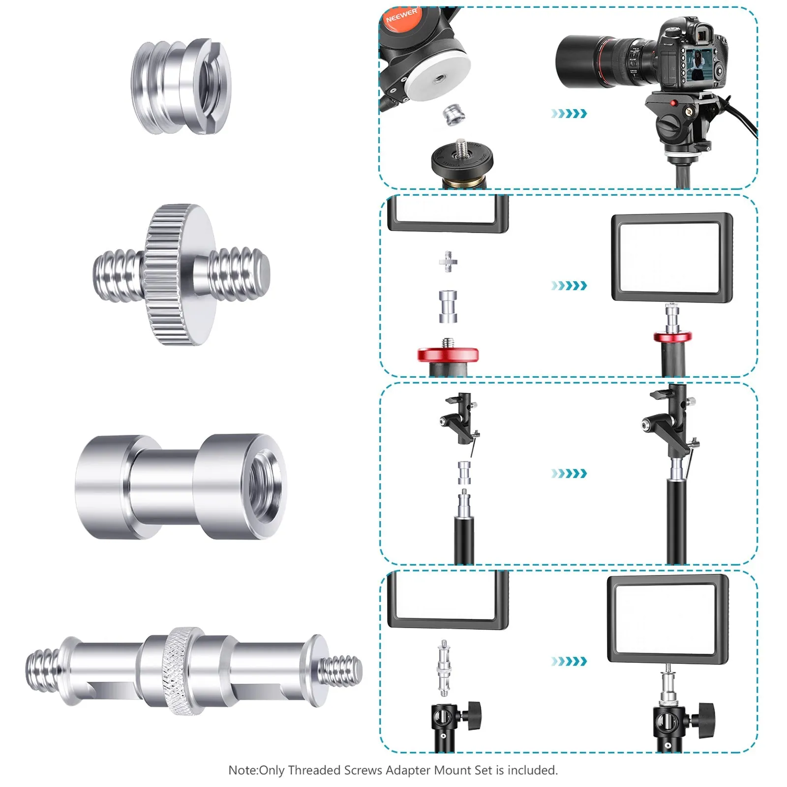 NEEWER 16 Pieces Tripod Screw Adapter Converter