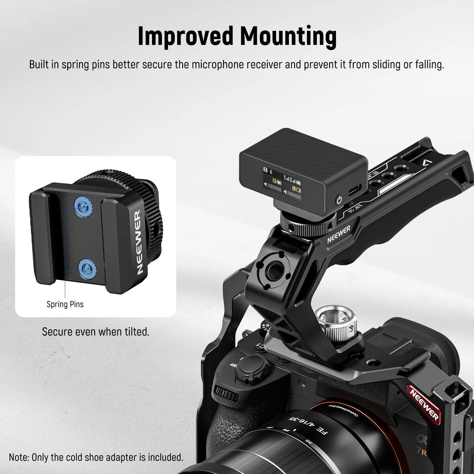 NEEWER UA030 Cold Shoe Mount Adapter For DJI Wireless Microphone