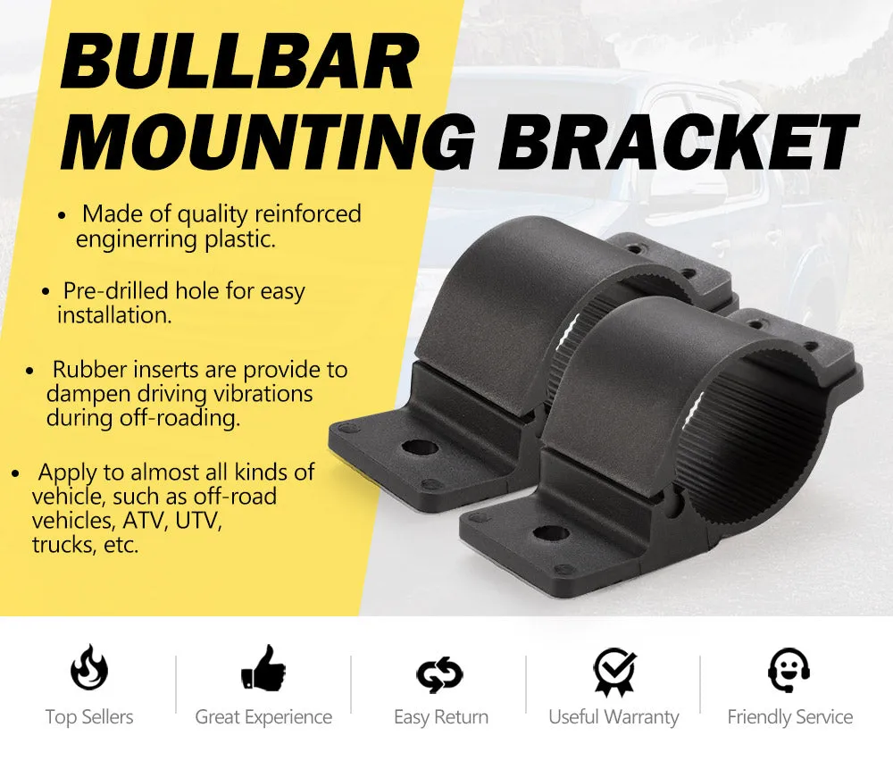 Pair 2" Bullbar Mounting Bracket Clamp 49mm 54mm for Work Light Bar