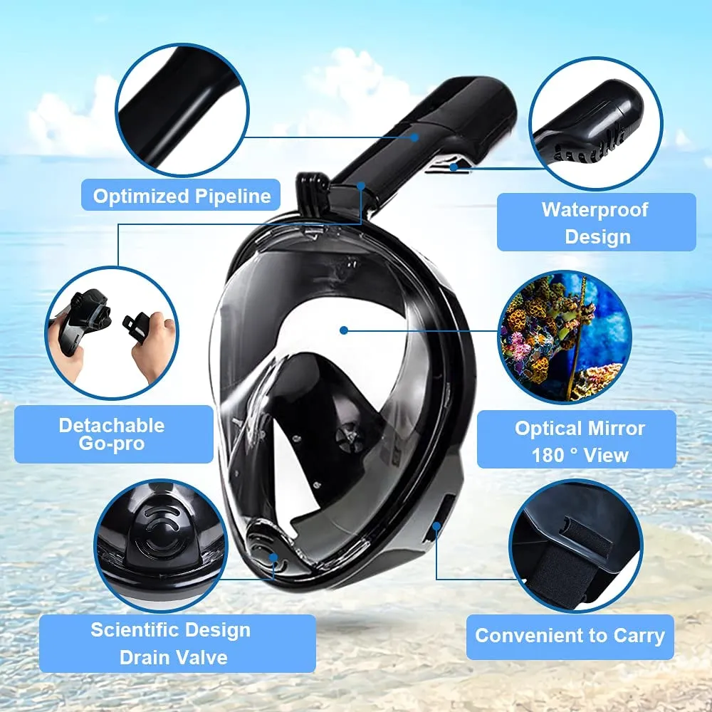 Panoramic View Full Face Snorkel Mask