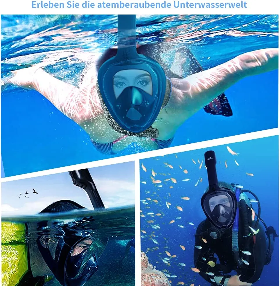 Panoramic View Full Face Snorkel Mask