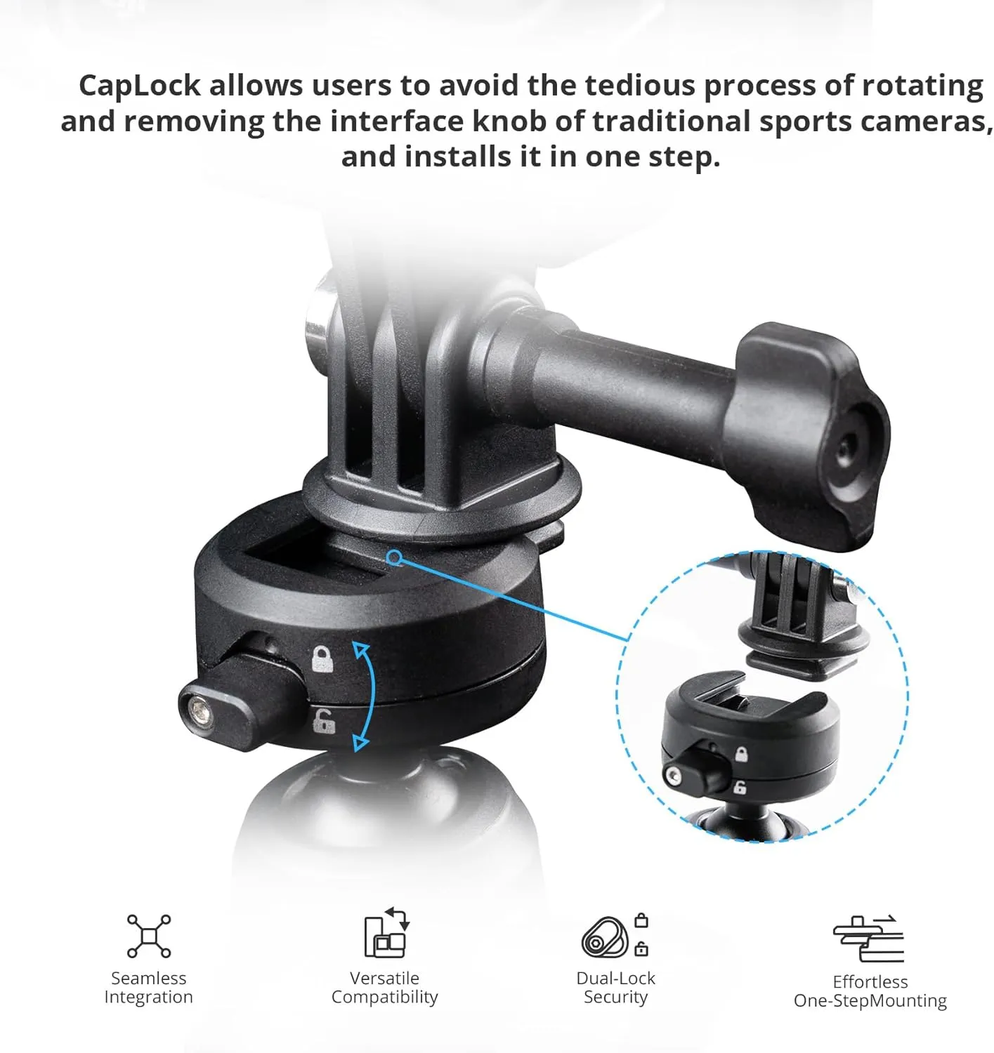 PGYTECH CapLock Action Camera Handlebar Mount