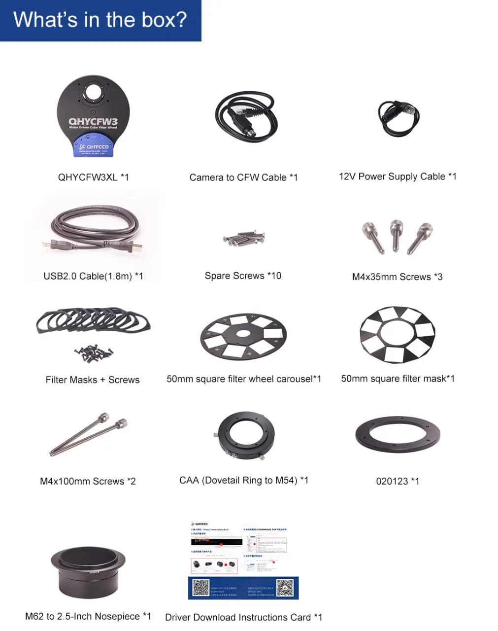 QHYCCD CFW3 Filter Wheels(Choose Model)