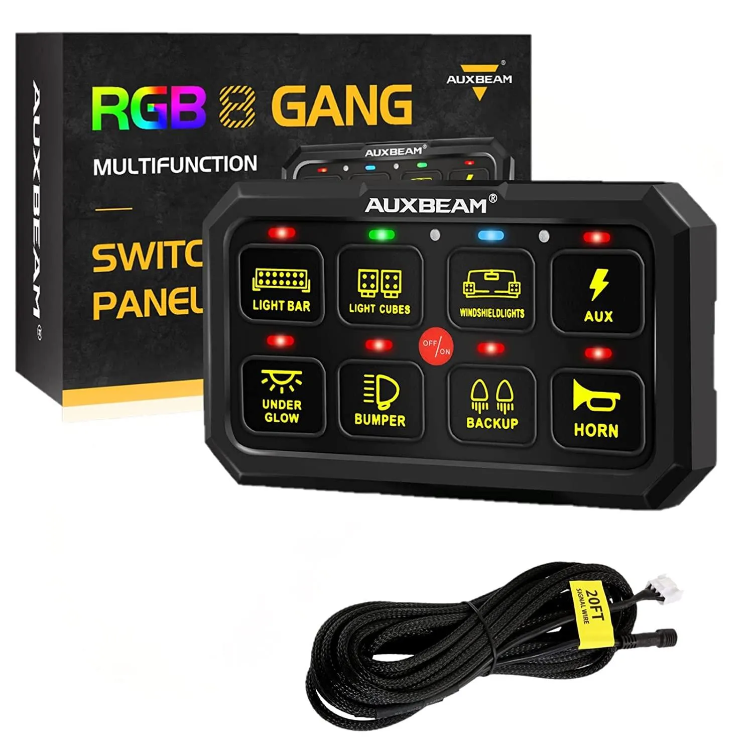 RA80 XL RGB Switch Panel, Larger Size, Toggle/ Momentary/ Pulsed Mode Supported