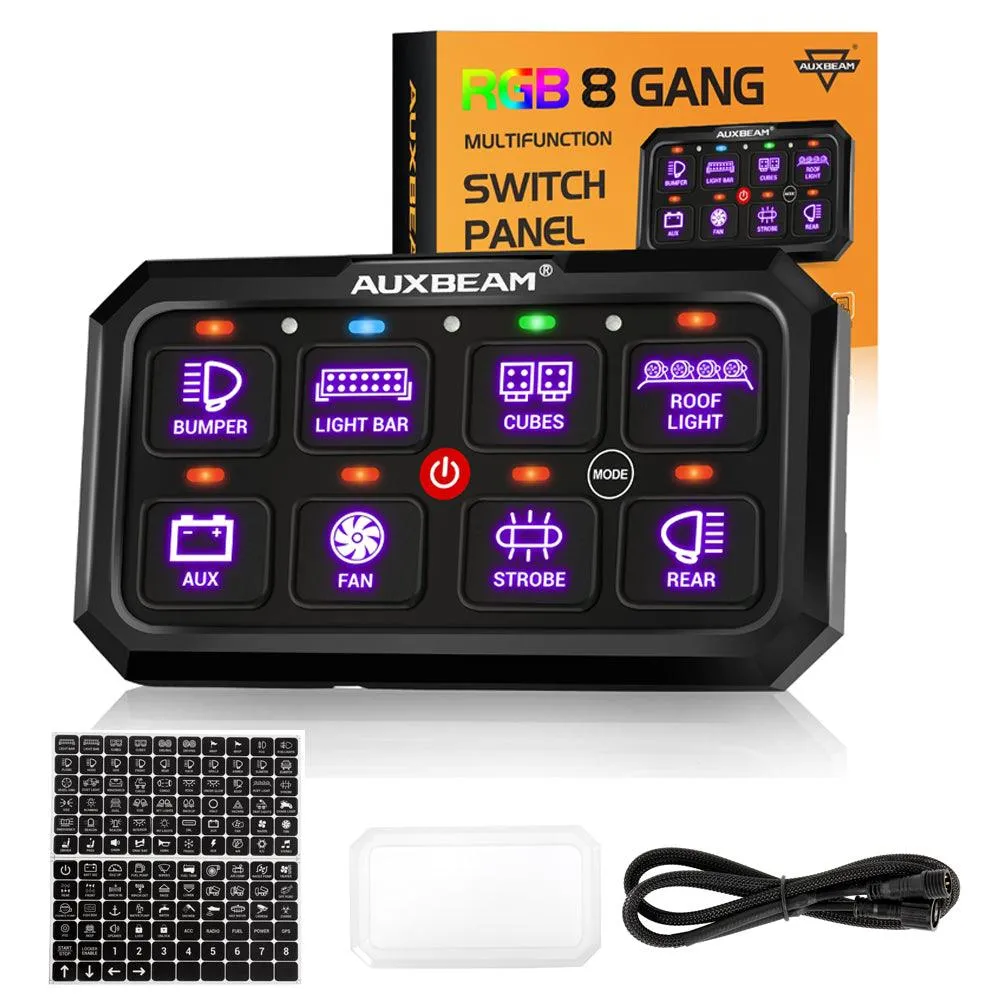 RB80 XL RGB Switch Panel without APP, Toggle/ Momentary/ Pulsed Mode Supported (Two-Sided Outlet)