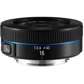 Samsung NX 16mm f/2.4 Camera Lens (Black) - Fixed