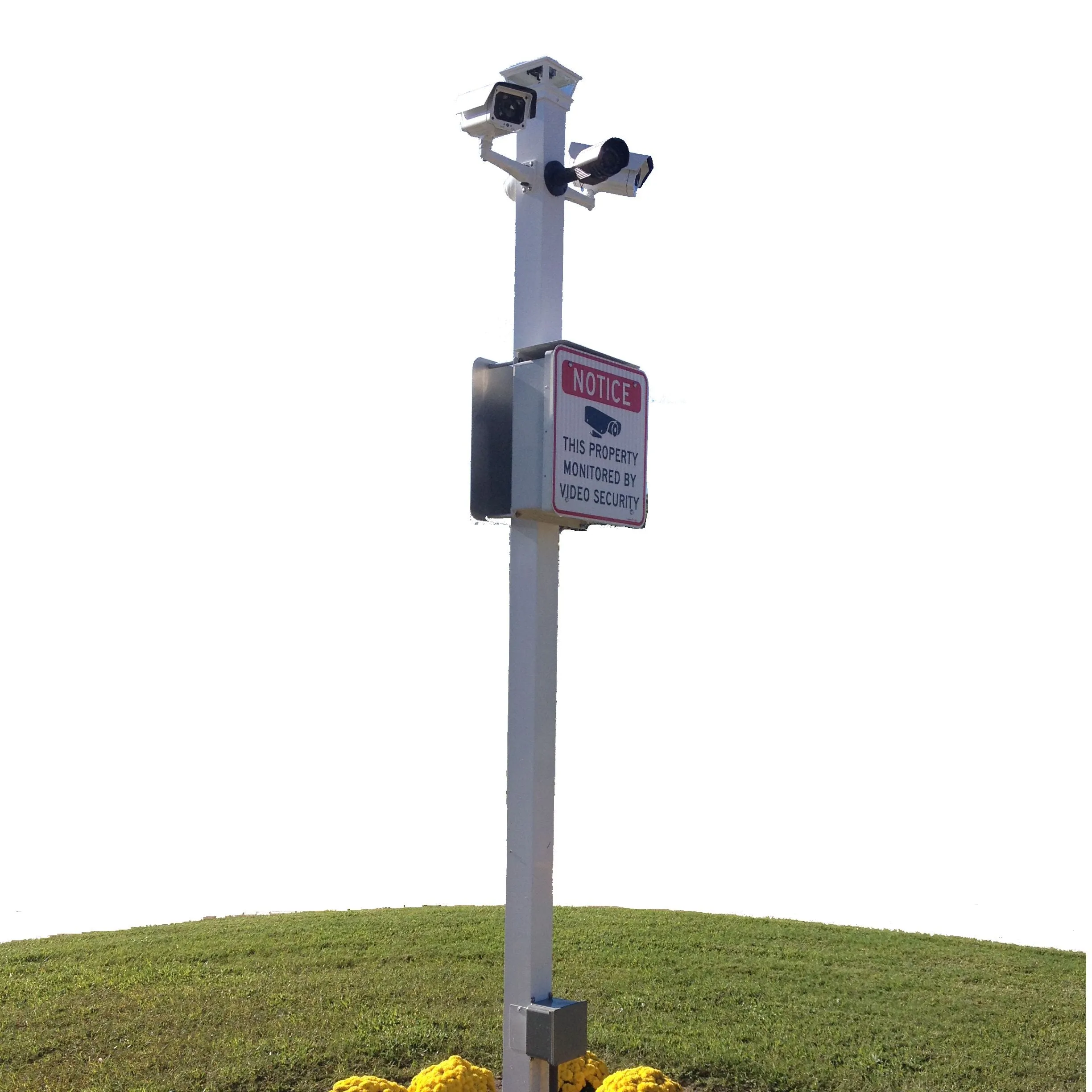 Site Sentinel 4 IP Cameras Standalone Outdoor Camera Pole System with On-Site Recording