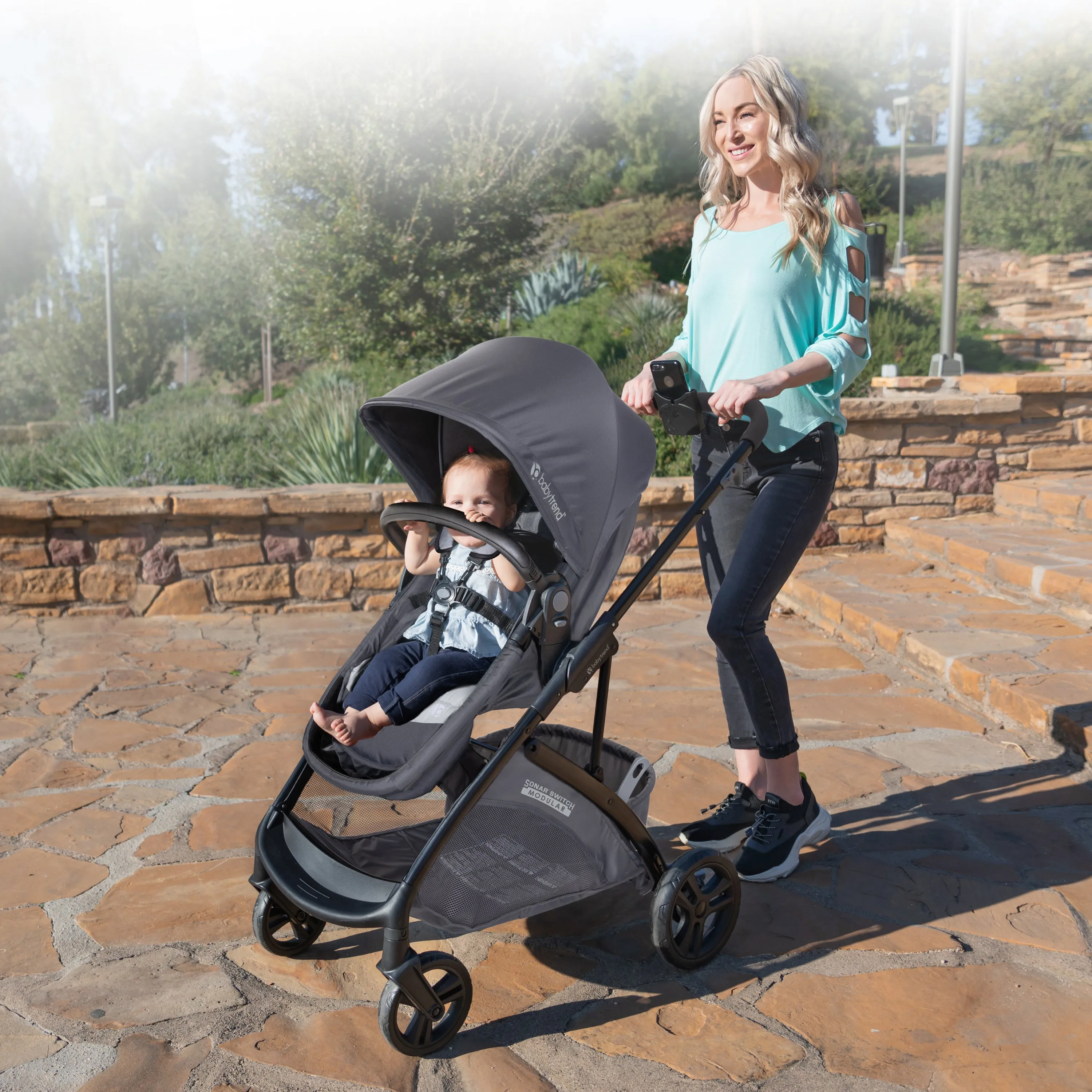 Sonar™ Switch 6-in-1 Modular Stroller Travel System with EZ-Lift™ PLUS Infant Car Seat - Desert Cloud