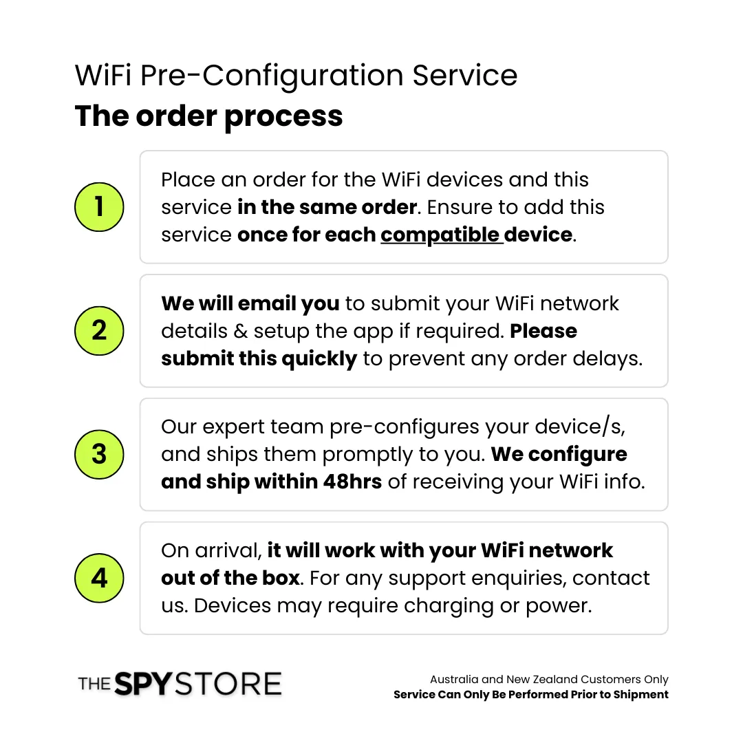 Spy Store WiFi Pre-Configuration Service (Add Once Per Device)