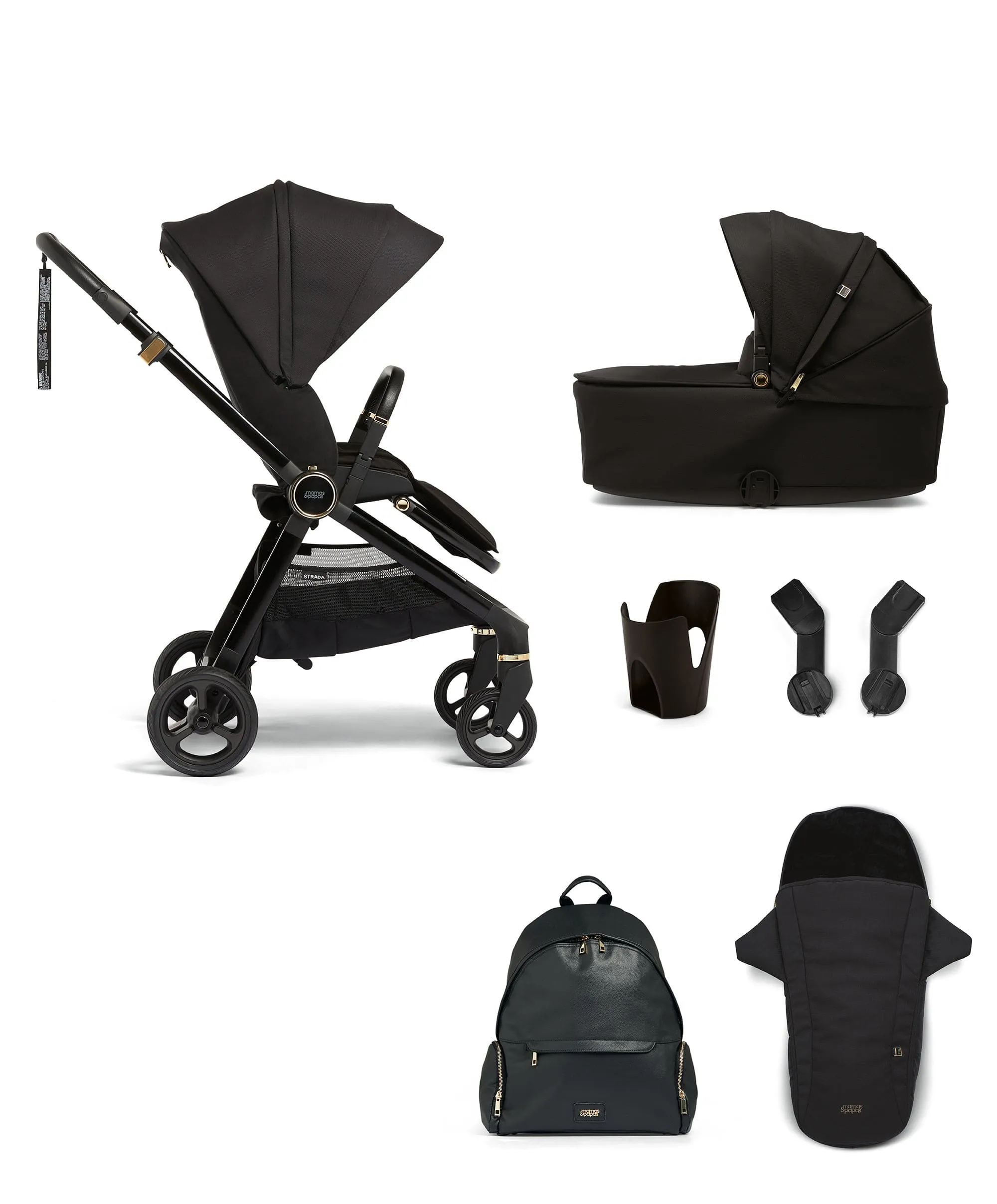 Strada Pushchair Bundle (6 Pieces) - Black Diamond