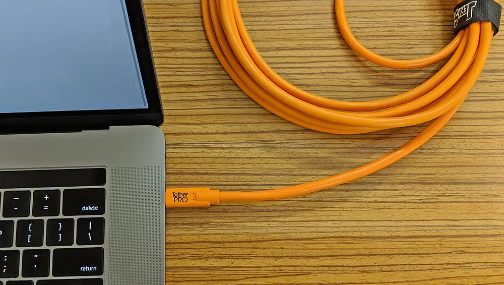 TetherTools USB-C to USB-C, 15' (4.6m) Orange Cable