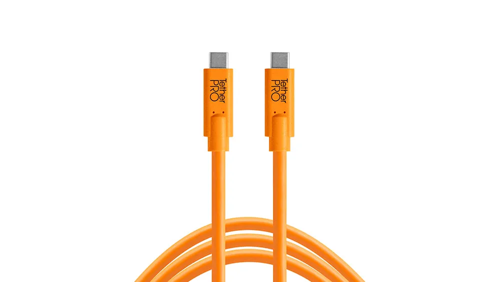 TetherTools USB-C to USB-C, 15' (4.6m) Orange Cable