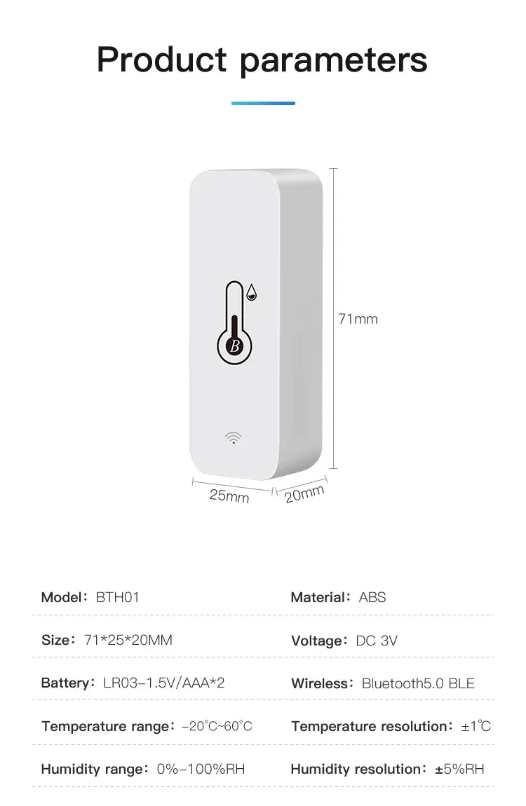 Tuya Smart Temperature Humidity Sensor Mini 2024 New Upgrade Bluetooth-Compatible APP Remote Control Thermometer Hygrometer