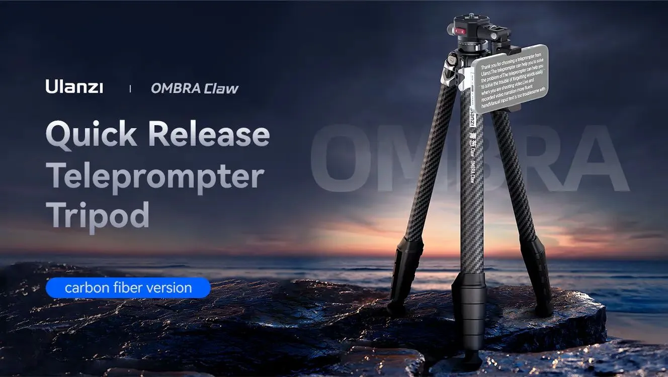 Ulanzi OMBRA Carbon Fiber Claw Quick Release Teleprompter Tripod T032GBB1