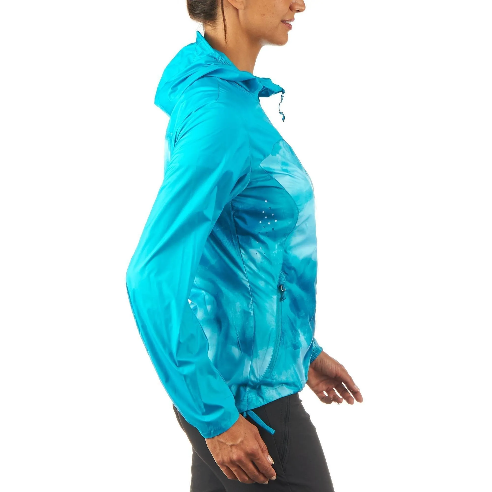 Women's Hiking Windproof Jacket Helium Wind 500 Anti-UV